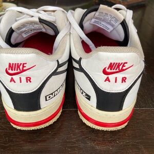 Nike Air Force One White and Black Athletic Shoes